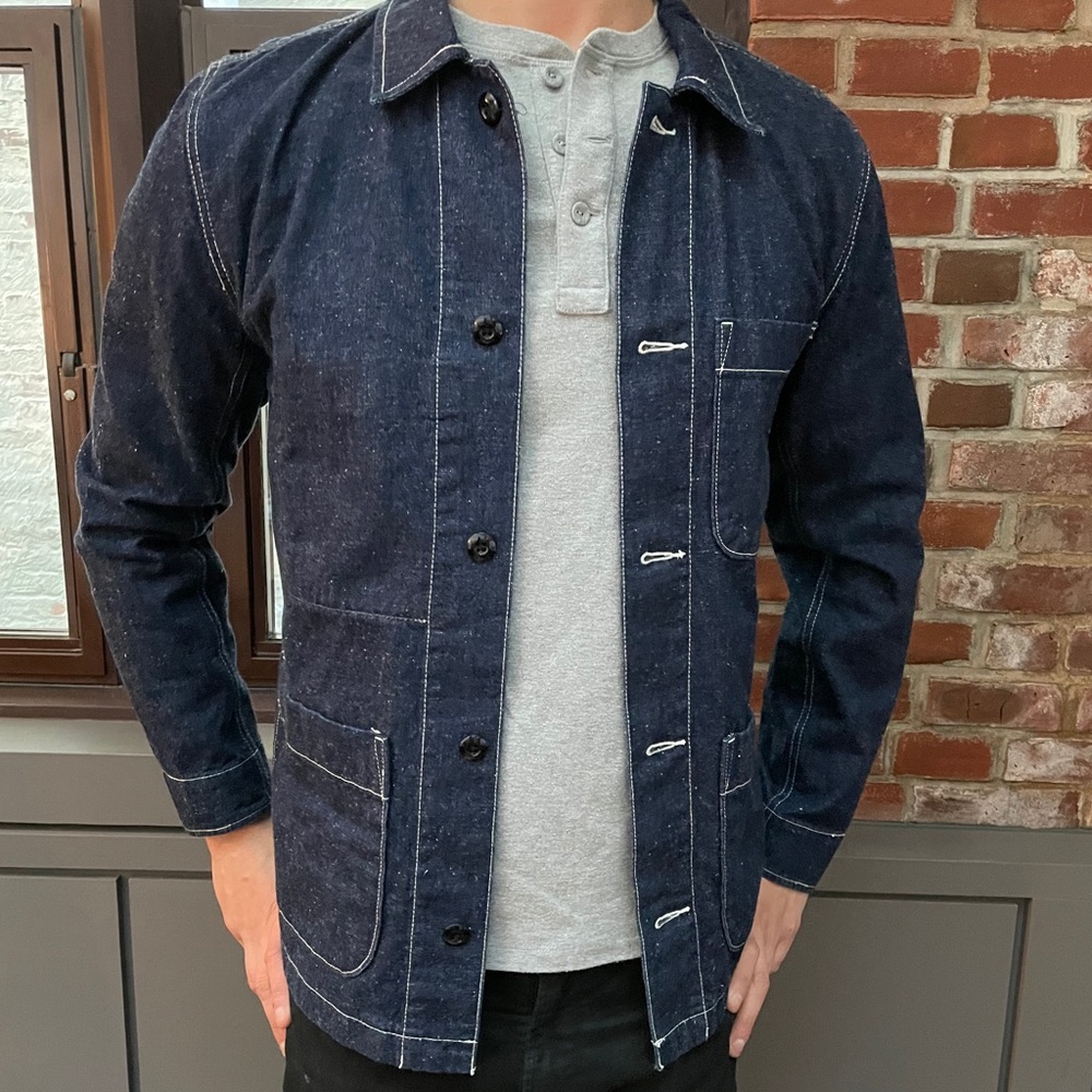 Japanese denim chore jacket (slim, awesome fit)